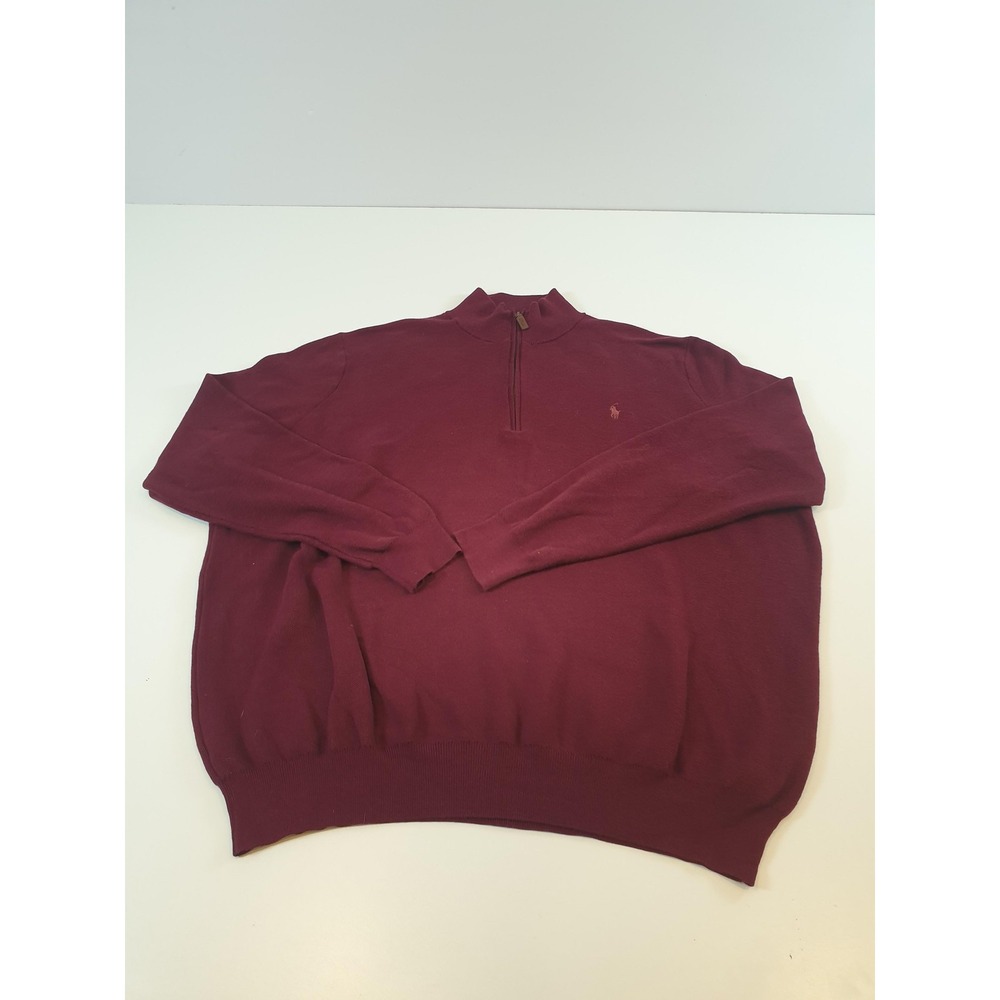 Polo Ralph Lauren Sweater Mens 3XLT Quarter Zip Pullover Big Tall Pima Cotton